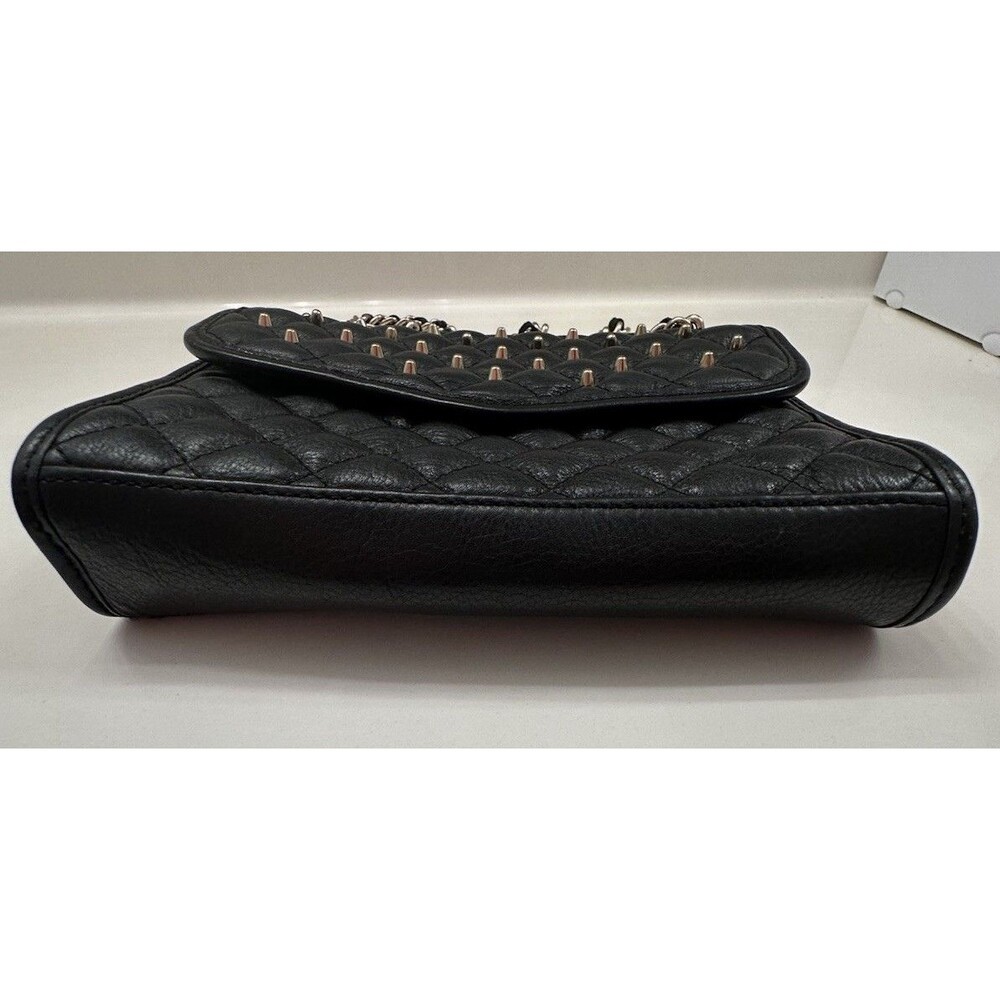 Rebecca Minkoff Womens Black Mini Affair Quilted Studded Leather Gold Chain Bag - Picture 12 of 12